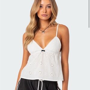 Edikted White Eyelet Camisole